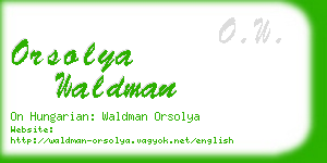 orsolya waldman business card